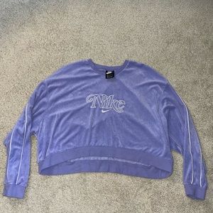 XL Nike Retro Purple Terry Cloth Cropped Sweatshirt